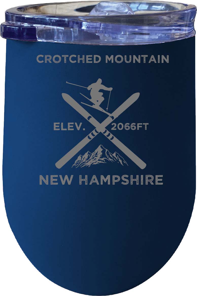 Crotched Mountain New Hampshire Ski Souvenir 12 oz Laser Etched Insulated Wine Stainless Steel Tumbler