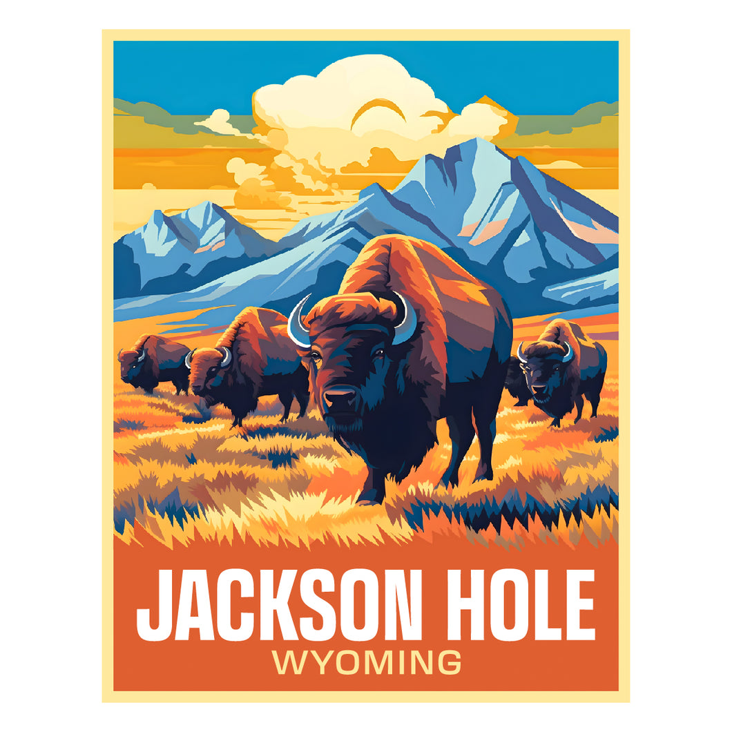 Exclusive Jackson Hole Wyoming Collectible - Vintage Travel Poster Art