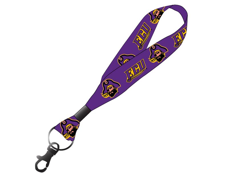 East Carolina Pirates NCAA Spirit Cloth Keychain Lanyard