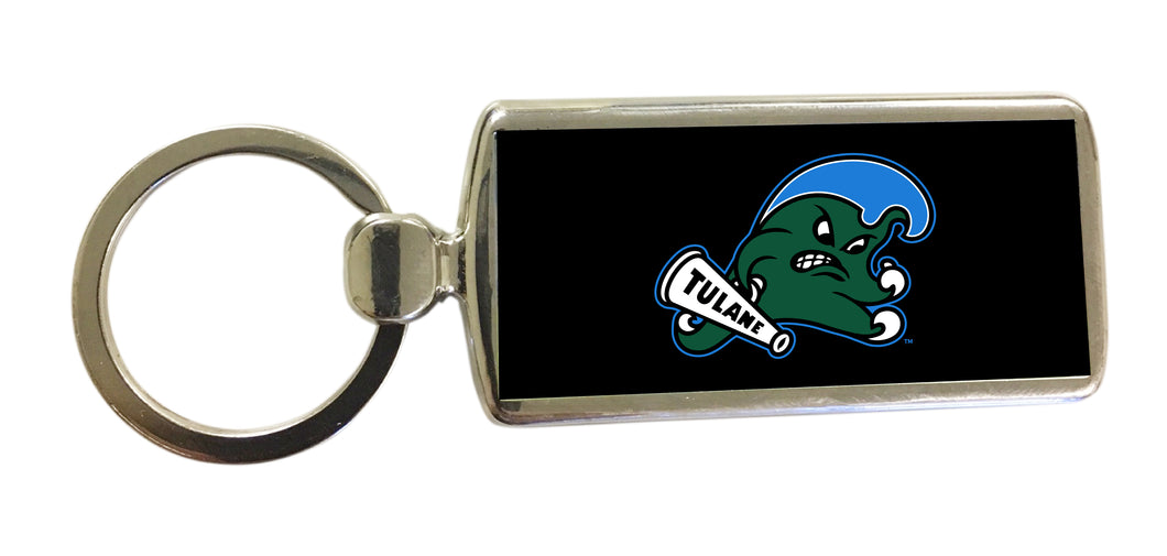 R and R Imports Tulane University Green Wave Metal Keychain