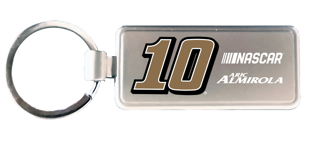 R and R Imports Aric Almirola #10 NASCAR Metal Keychain