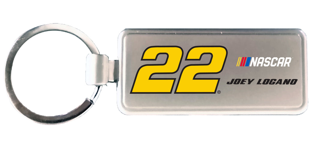 R and R Imports Joey Logano #22 NASCAR Metal Keychain