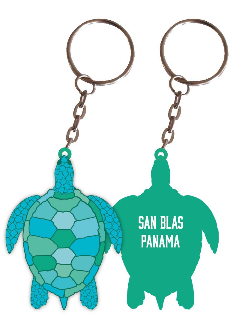 San Blas Panama Turtle Metal Keychain
