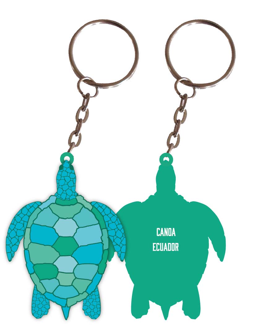 Canoa Ecuador Turtle Metal Keychain