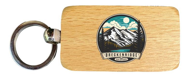 Breckenridge Colorado Design A Souvenir 2.5x1-Inch Souvenir Wooden Keychain