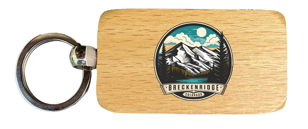 Breckenridge Colorado Design A Souvenir 2.5x1-Inch Souvenir Wooden Keychain