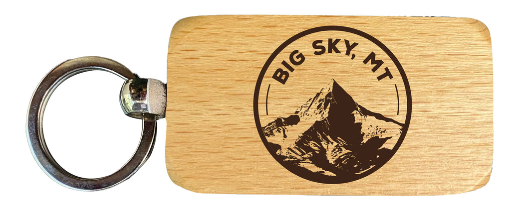 Big Sky Montana Souvenir 2.5x1-Inch Souvenir Engraved Wooden Keychain