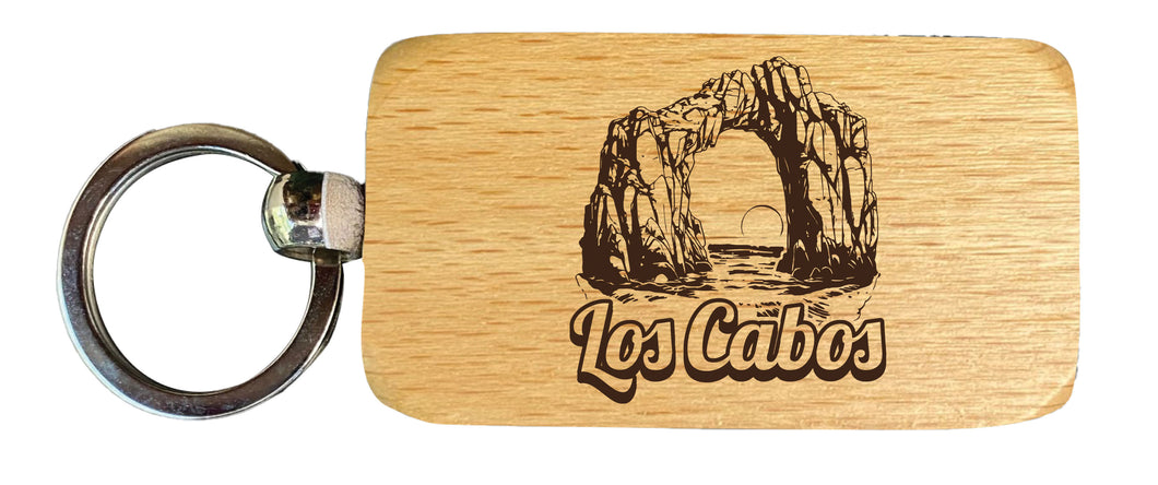 Los Cabos Mexico Souvenir 2.5x1-Inch Souvenir Engraved Wooden Keychain