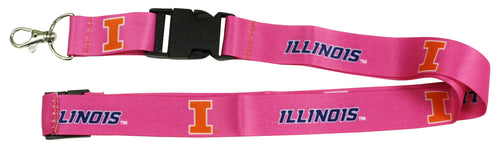 Ultimate Sports Fan Lanyard -  Illinois Fighting Illini Spirit, Durable Polyester, Quick-Release Buckle & Heavy-Duty Clasp