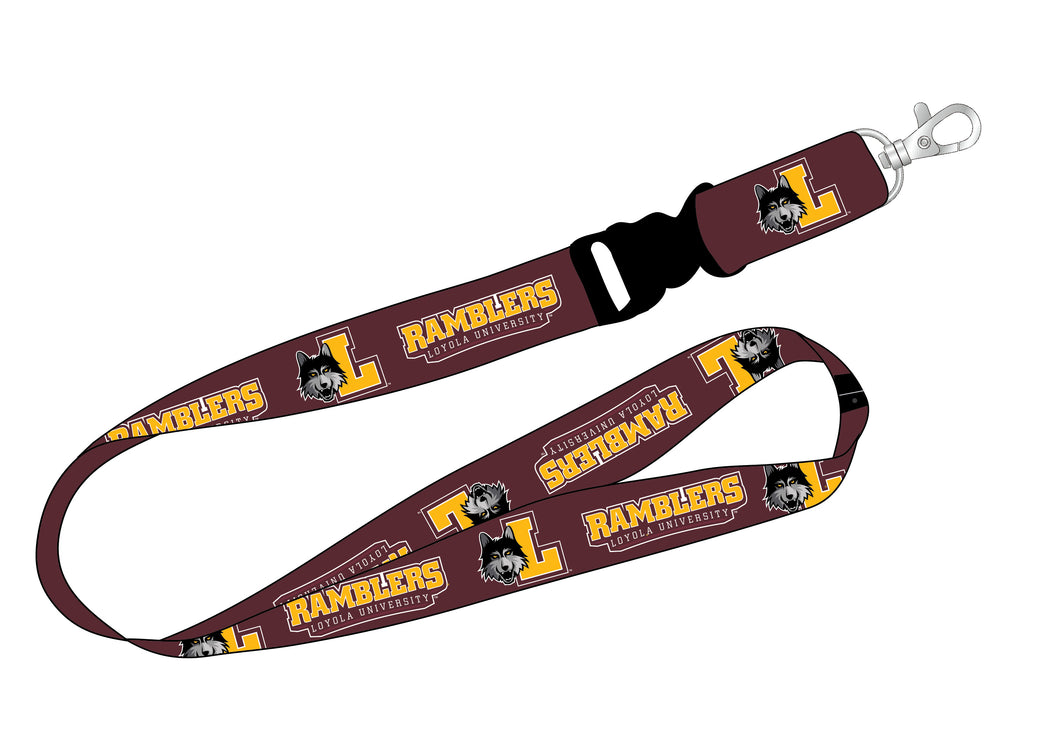 Ultimate Sports Fan Lanyard -  Loyola University Ramblers Spirit, Durable Polyester, Quick-Release Buckle & Heavy-Duty Clasp