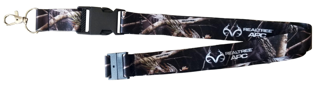 RealTree APC Black Camo Pattern Breakaway Lanyard Keychain with Detachable Clasp