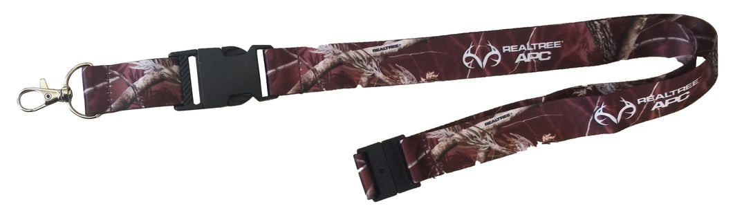 RealTree APC Maroon Camo Pattern Hunting Lanyard Keychain with Clasp