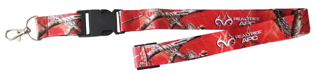 RealTree APC Red Camo Pattern Hunting Breakaway Lanyard Keychain with Detachable Clasp