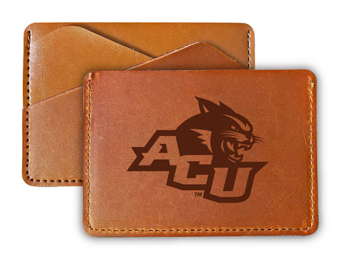 Elegant Abilene Christian University Leather Card Holder Wallet - Slim Profile, Engraved Design