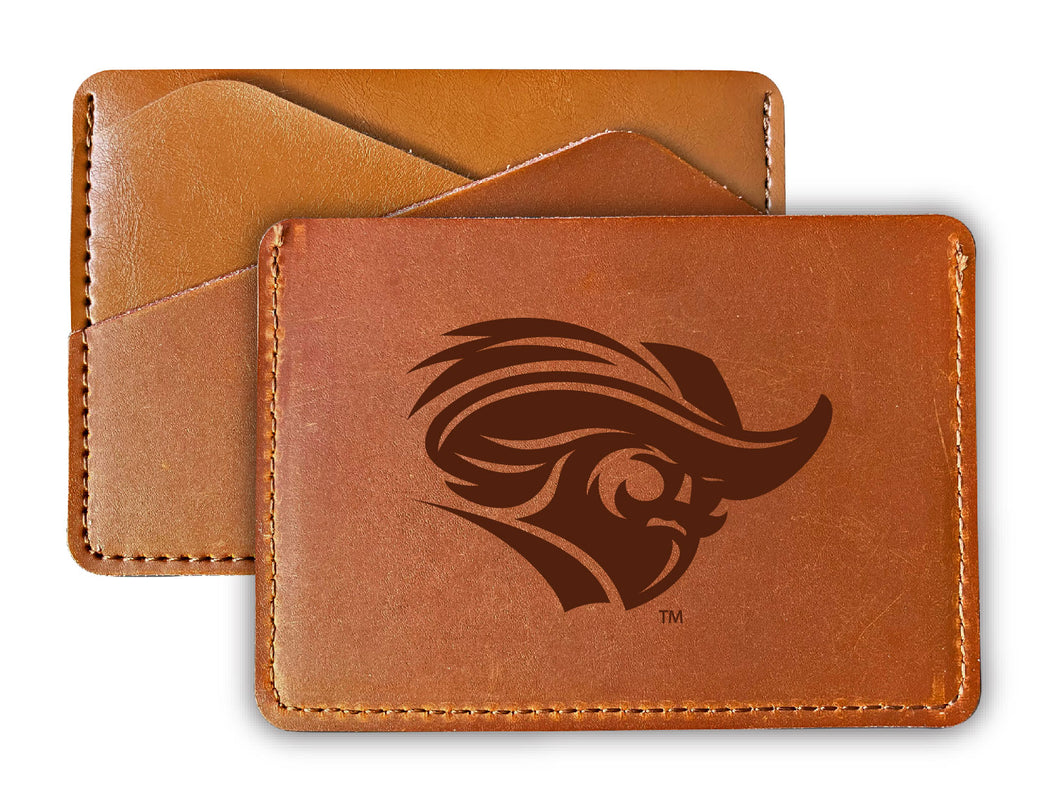 Elegant Christopher Newport Captains Leather Card Holder Wallet - Slim Profile, Engraved Design