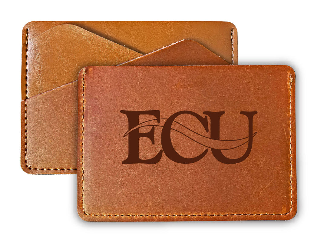 Elegant East Central University Tigers Leather Card Holder Wallet - Slim Profile, Engraved Design