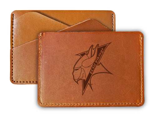 Elegant Elizabeth City State University Leather Card Holder Wallet - Slim Profile, Engraved Design