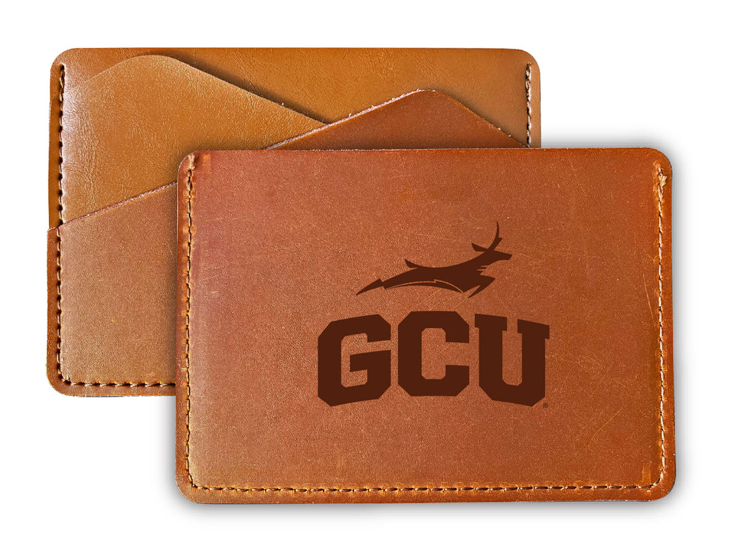 Elegant Grand Canyon University Lopes Leather Card Holder Wallet - Slim Profile, Engraved Design