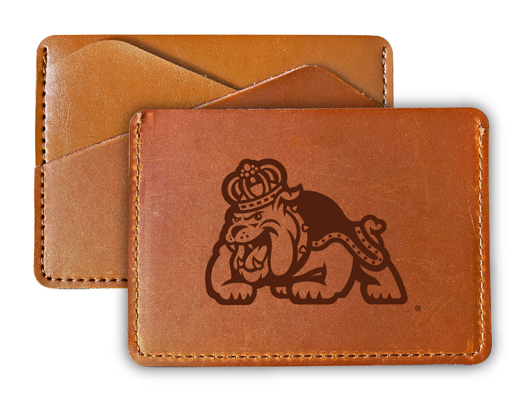 Elegant James Madison Dukes Leather Card Holder Wallet - Slim Profile, Engraved Design