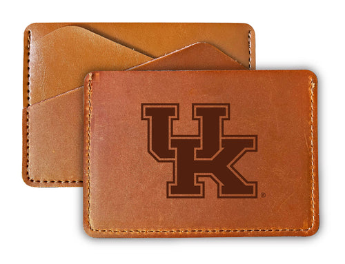 Elegant Kentucky Wildcats Leather Card Holder Wallet - Slim Profile, Engraved Design