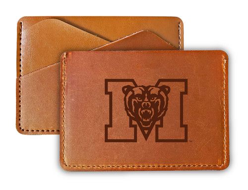 Elegant Mercer University Leather Card Holder Wallet - Slim Profile, Engraved Design