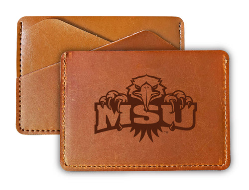 Elegant Morehead State University Leather Card Holder Wallet - Slim Profile, Engraved Design