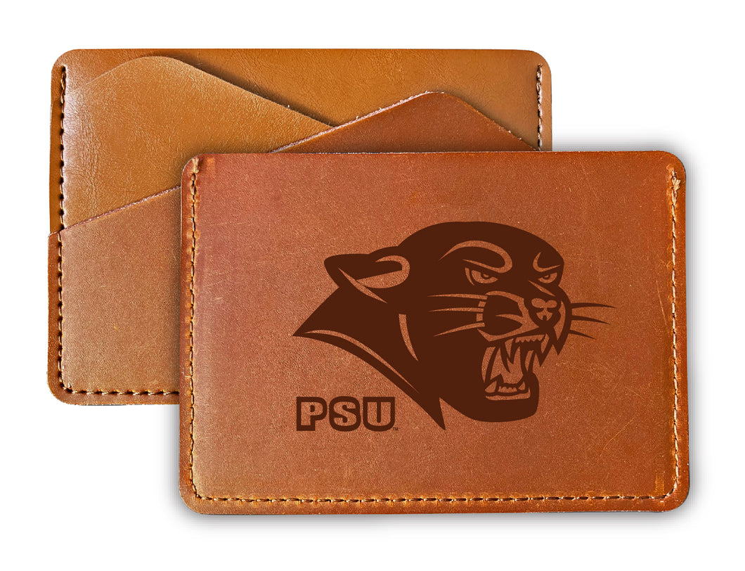 Elegant Plymouth State University Leather Card Holder Wallet - Slim Profile, Engraved Design