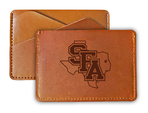 Elegant Stephen F. Austin State University Leather Card Holder Wallet - Slim Profile, Engraved Design