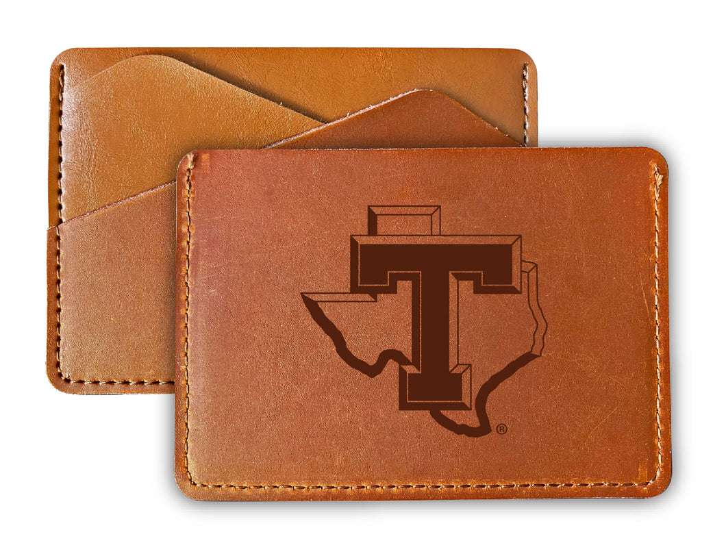 Elegant Tarleton State University Leather Card Holder Wallet - Slim Profile, Engraved Design