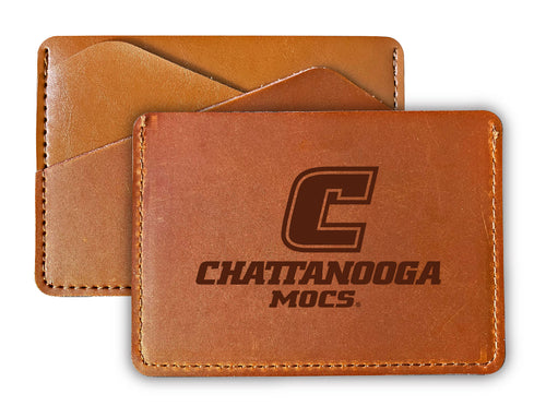 Elegant University of Tennessee at Chattanooga Leather Card Holder Wallet - Slim Profile, Engraved Design