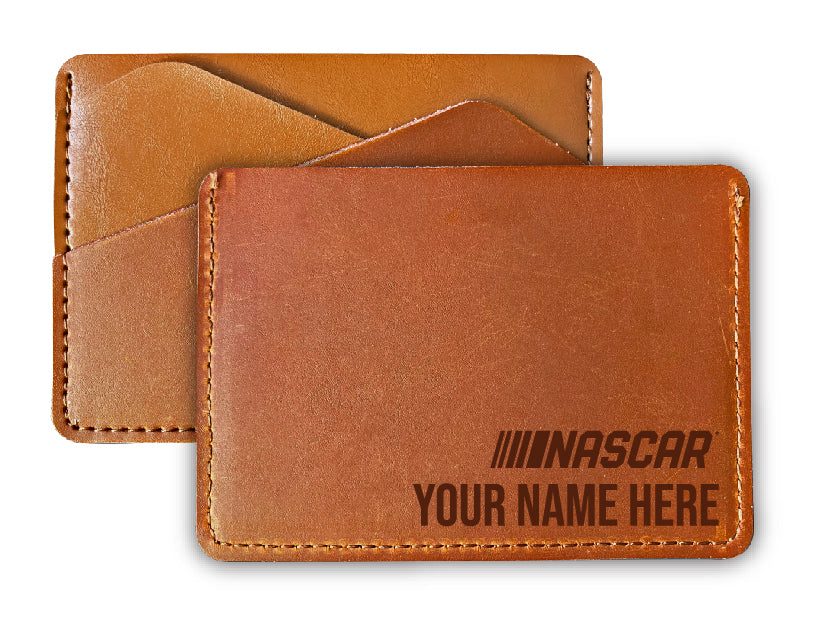 NASCAR Officially Licensed Customizable Leather Card Holder Wallet