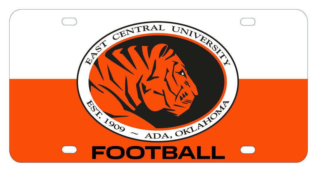 NCAA East Central University Tigers Metal License Plate - Lightweight, Sturdy & Versatile
