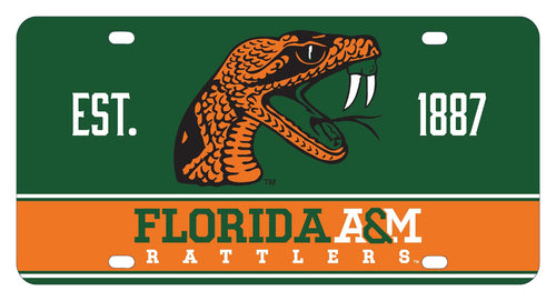 NCAA Florida A&M Rattlers Metal License Plate - Lightweight, Sturdy & Versatile