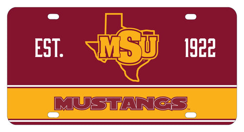 NCAA Midwestern State University Mustangs Metal License Plate - Lightweight, Sturdy & Versatile
