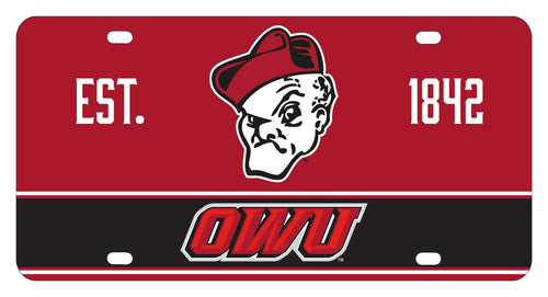 NCAA Ohio Wesleyan University Metal License Plate - Lightweight, Sturdy & Versatile