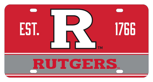 NCAA Rutgers Scarlet Knights Metal License Plate - Lightweight, Sturdy & Versatile