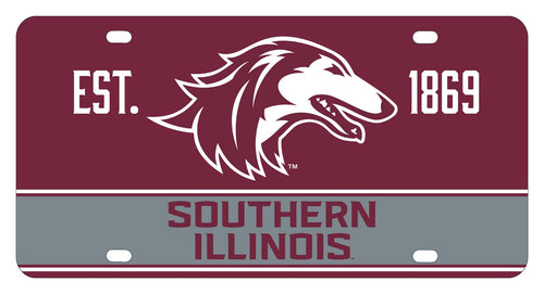 NCAA Southern Illinois Salukis Metal License Plate - Lightweight, Sturdy & Versatile