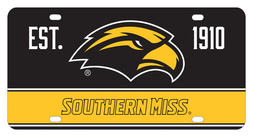 NCAA Southern Mississippi Golden Eagles Metal License Plate - Lightweight, Sturdy & Versatile