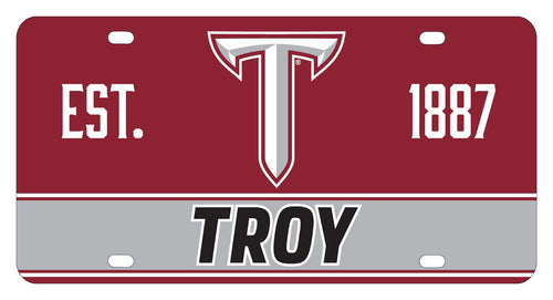 NCAA Troy University Metal License Plate - Lightweight, Sturdy & Versatile