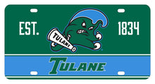 Load image into Gallery viewer, Tulane University Green Wave Metal License Plate
