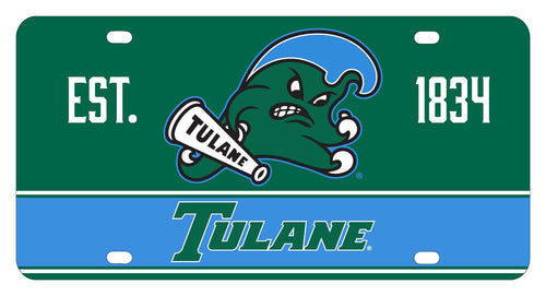 NCAA Tulane University Green Wave Metal License Plate - Lightweight, Sturdy & Versatile