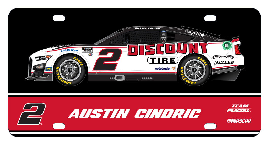 #2 Austin Cindric NASCAR Metal License Plate