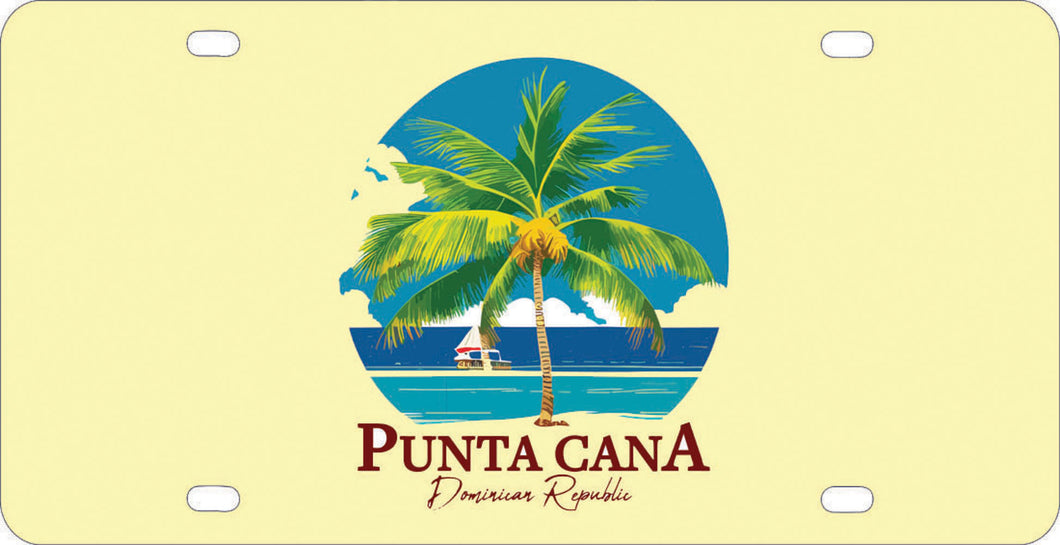 Punta Cana Dominican Republic Souvenir  Metal License Plate PALM