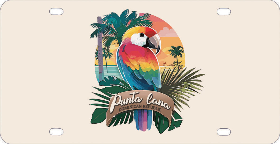 Punta Cana Dominican Republic Souvenir  Metal License Plate PARROT1