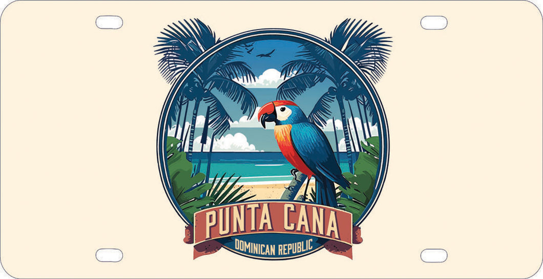 Punta Cana Dominican Republic Souvenir  Metal License Plate PARROT2