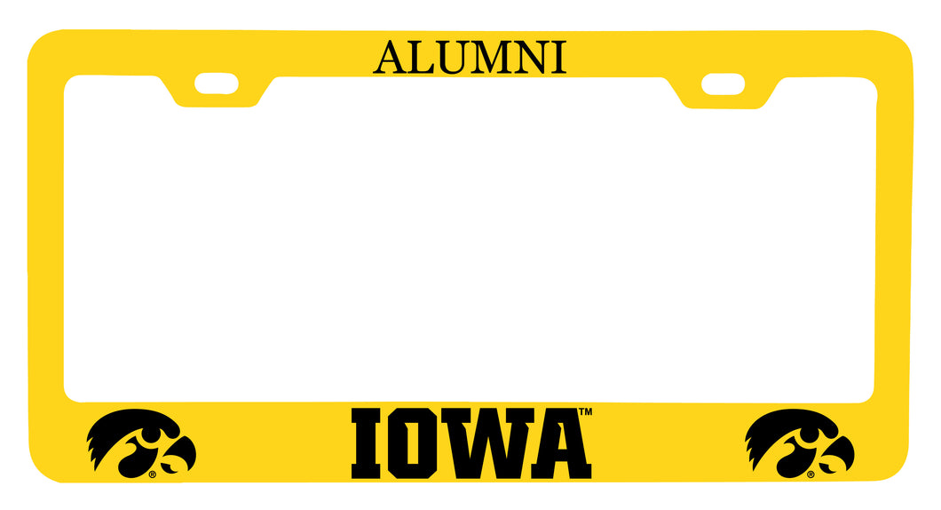 NCAA Iowa Hawkeyes Alumni License Plate Frame - Colorful Heavy Gauge Metal, Officially Licensed