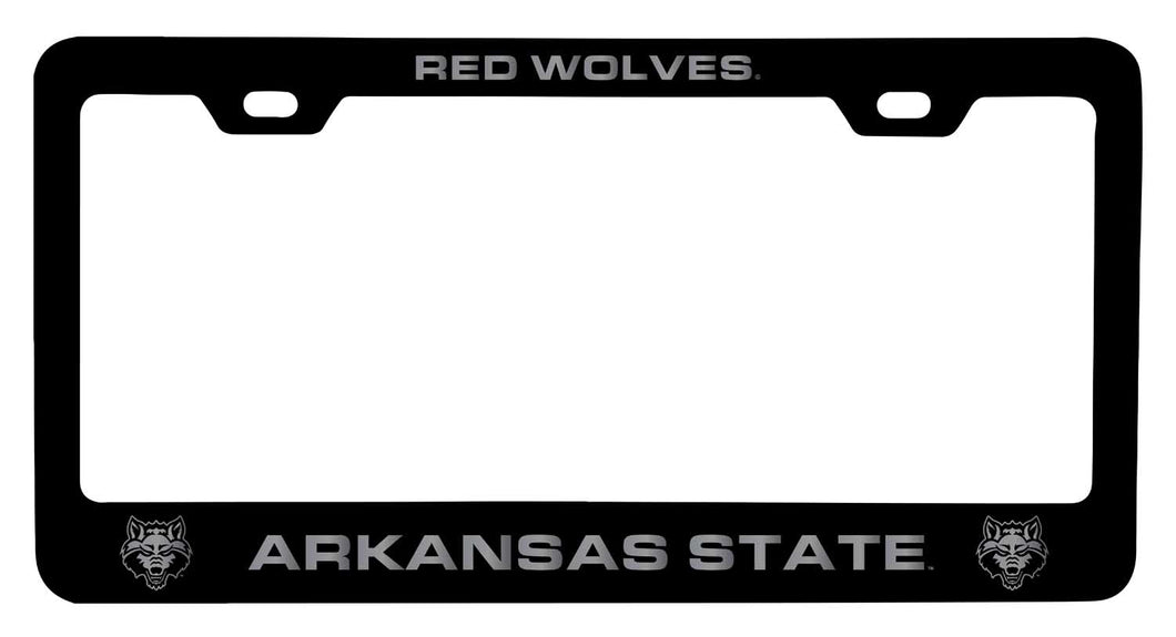 Arkansas State NCAA Laser-Engraved Metal License Plate Frame - Choose Black or White Color