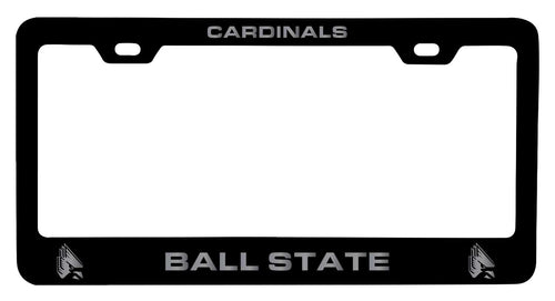 Ball State University NCAA Laser-Engraved Metal License Plate Frame - Choose Black or White Color