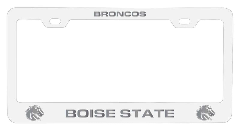 Boise State Broncos NCAA Laser-Engraved Metal License Plate Frame - Choose Black or White Color