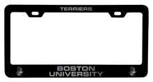 Load image into Gallery viewer, Boston Terriers NCAA Laser-Engraved Metal License Plate Frame - Choose Black or White Color
